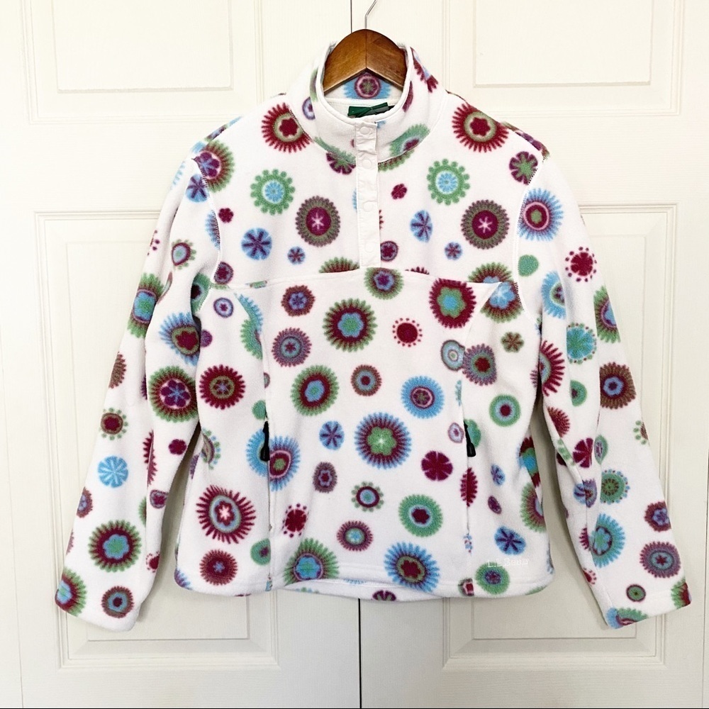 L.L. Bean T Snap Pullover Circle Patterned Sweate… - image 8